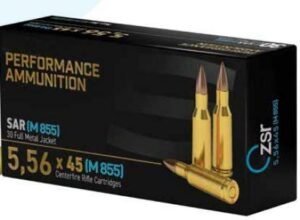 ZSR 5.56X45MM M855 62 Grain FMJ “Green Tip” Steel Core Penetrator Ammunition